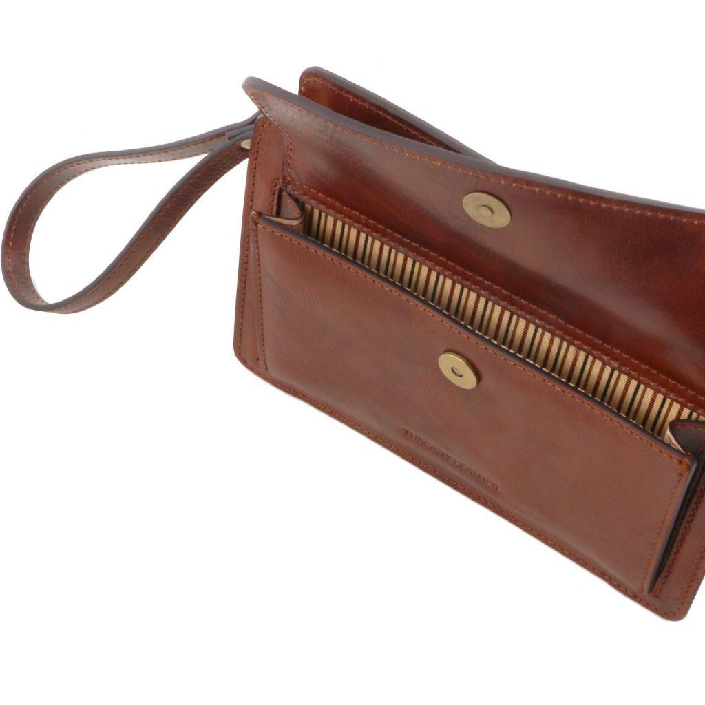 Denis - Exclusive leather handy wrist bag for man | TL141445 - Premium Leather bags for men - Just €146.40! Shop now at San Rocco Italia