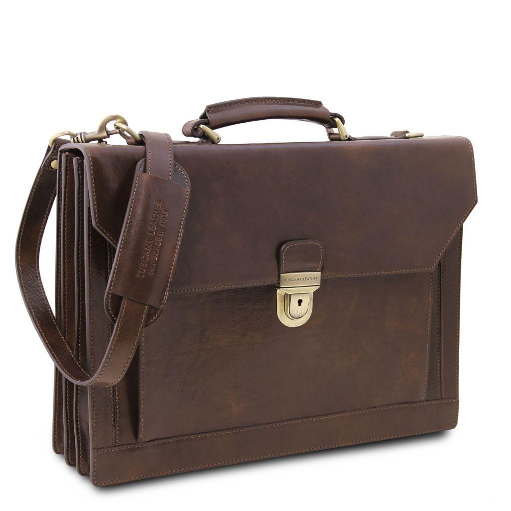 Cremona - Leather briefcase 3 compartments | TL141732 - www.sanroccoitalia.it - Leather briefcases