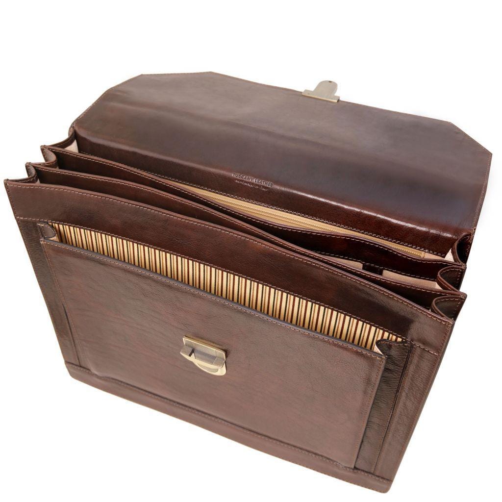 Cremona - Leather briefcase 3 compartments | TL141732 - www.sanroccoitalia.it - Leather briefcases
