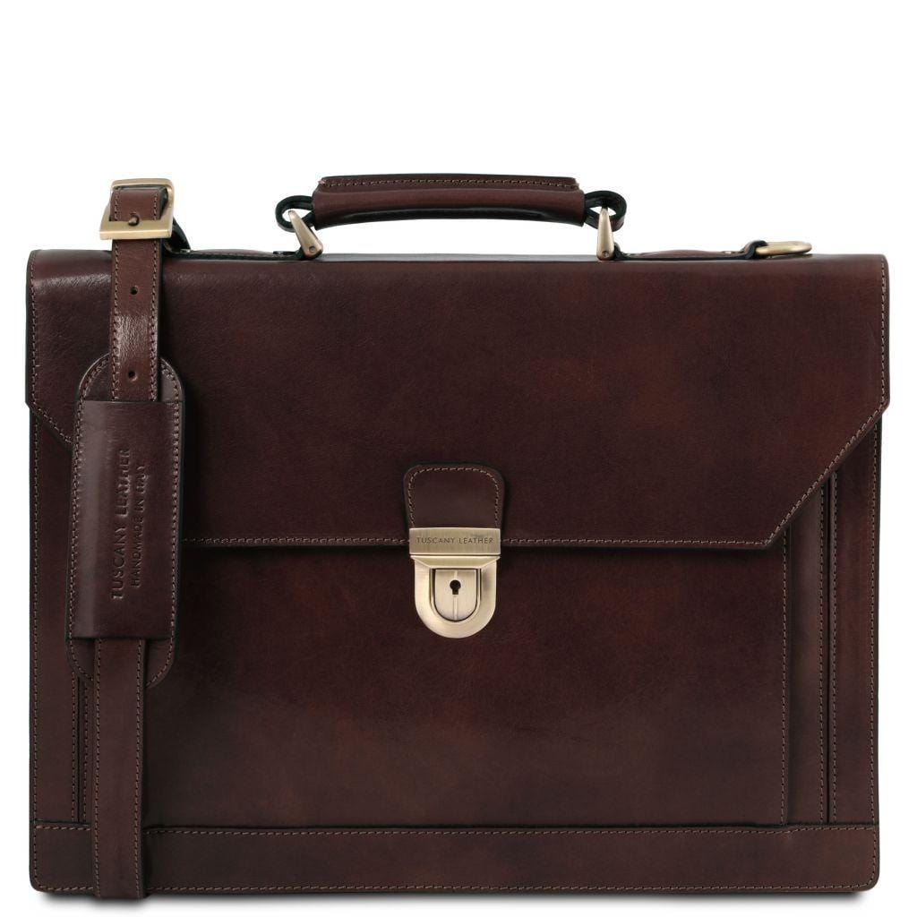 Cremona - Leather briefcase 3 compartments | TL141732 - www.sanroccoitalia.it - Leather briefcases