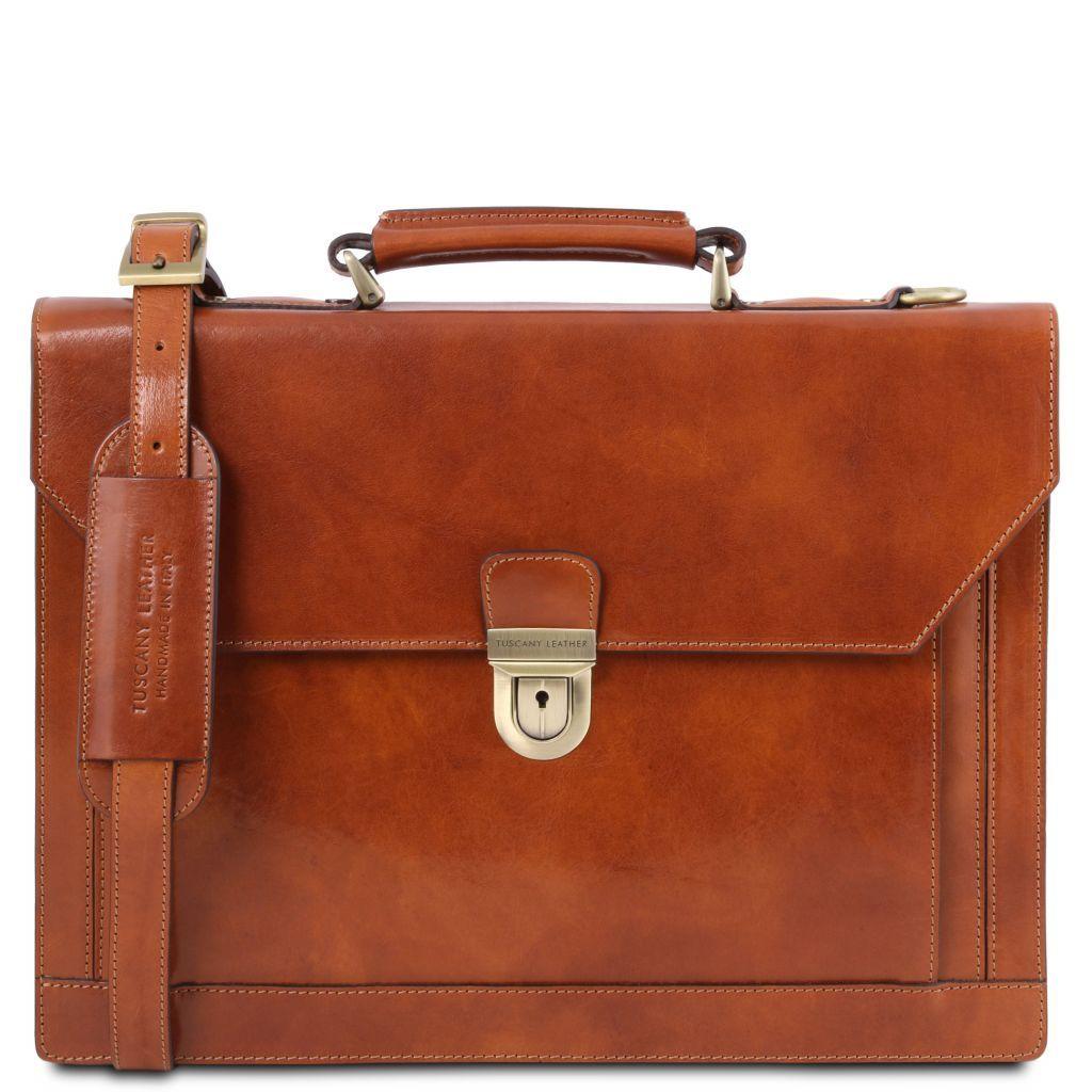 Cremona - Leather briefcase 3 compartments | TL141732 - www.sanroccoitalia.it - Leather briefcases