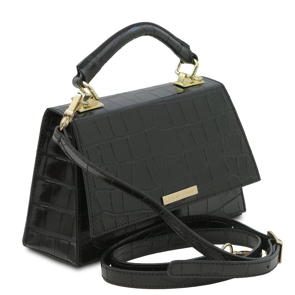 Afrodite - Croc print leather handbag | TL142300 - Premium Leather handbags - Just €126.88! Shop now at San Rocco Italia