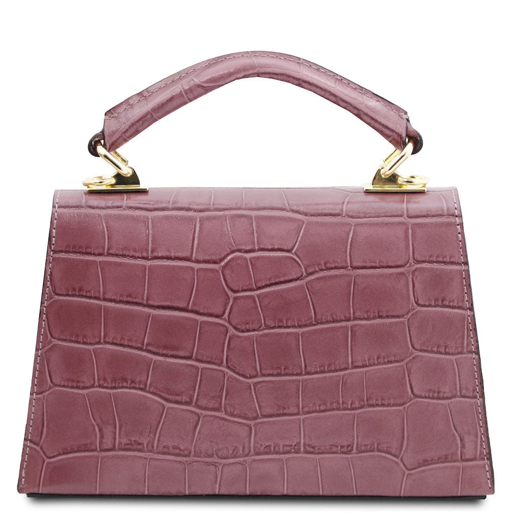 Afrodite - Croc print leather handbag | TL142300 - Premium Leather handbags - Just €126.88! Shop now at San Rocco Italia