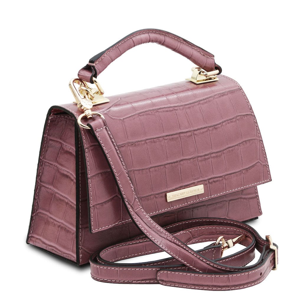 Afrodite - Croc print leather handbag | TL142300 - Premium Leather handbags - Just €126.88! Shop now at San Rocco Italia