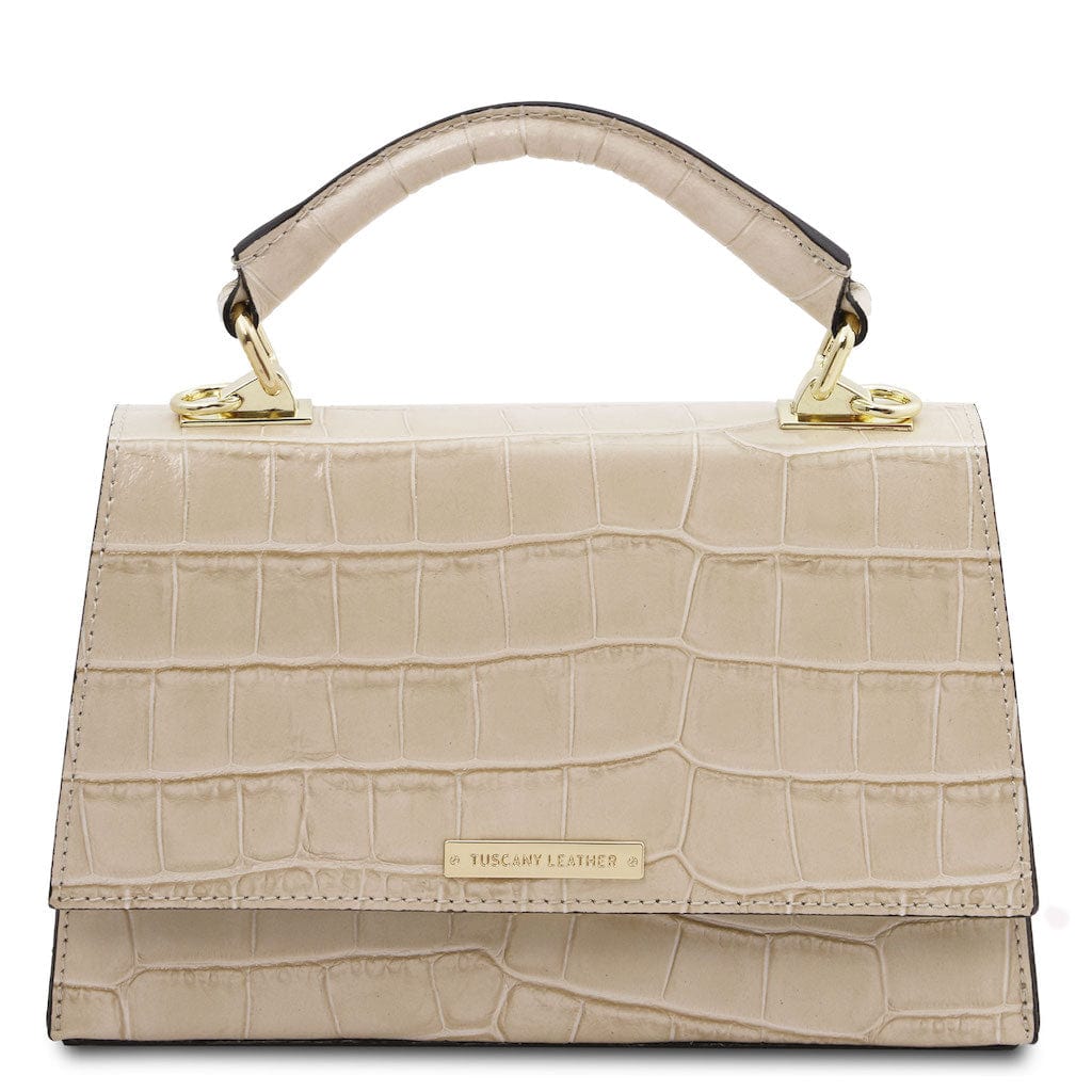 Afrodite - Croc print leather handbag | TL142300 - Premium Leather handbags - Just €126.88! Shop now at San Rocco Italia
