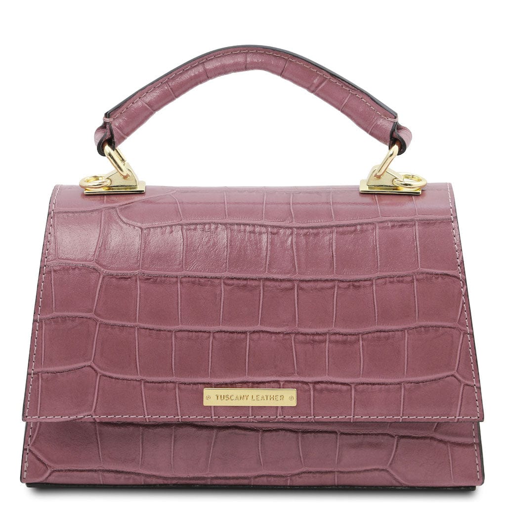 Afrodite - Croc print leather handbag | TL142300 - Premium Leather handbags - Just €126.88! Shop now at San Rocco Italia