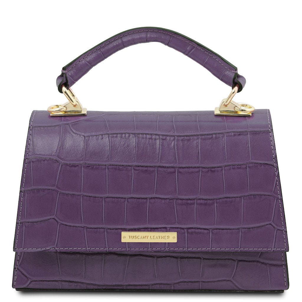 Afrodite - Croc print leather handbag | TL142300 - Premium Leather handbags - Just €126.88! Shop now at San Rocco Italia