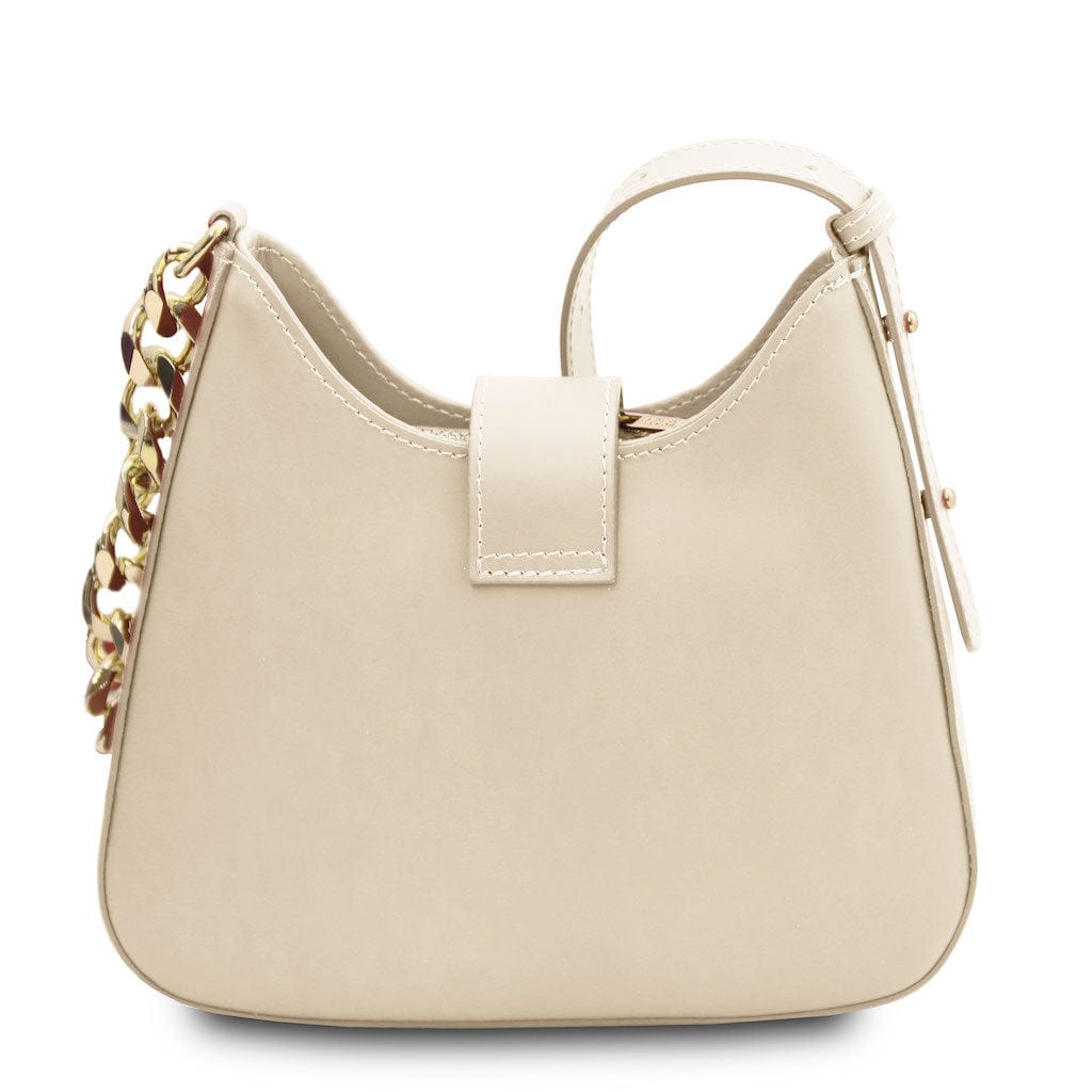 Calipso - Leather shoulder bag with leather and chain strap | TL142254 - Premium Leather handbags - Just €97.60! Shop now at San Rocco Italia