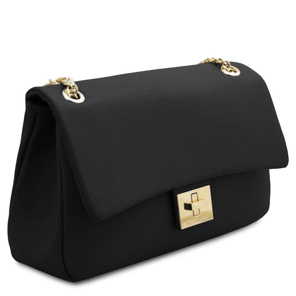 Leather handbags Elettra - Soft leather shoulder bag with chain strap | TL142353 San Rocco Italia
