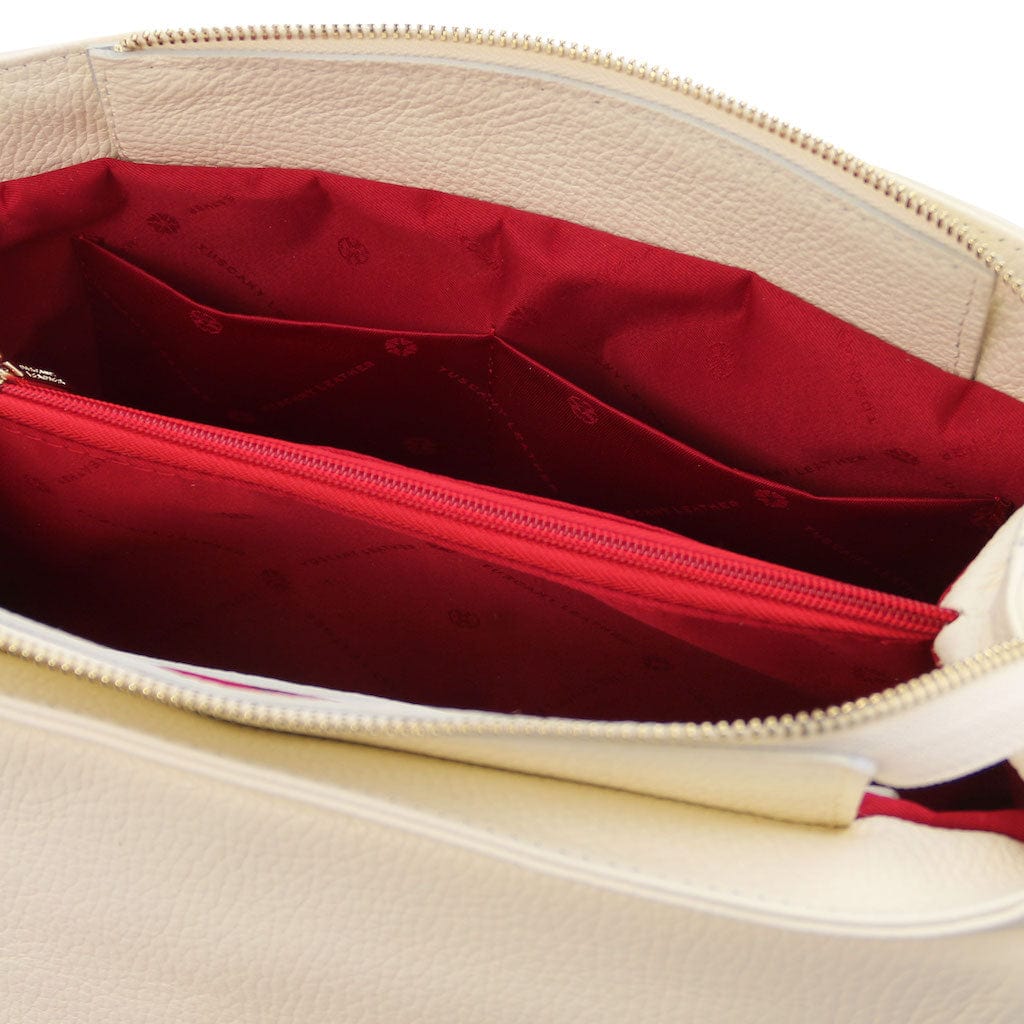 Leather handbags Elettra - Soft leather shoulder bag with chain strap | TL142353 San Rocco Italia