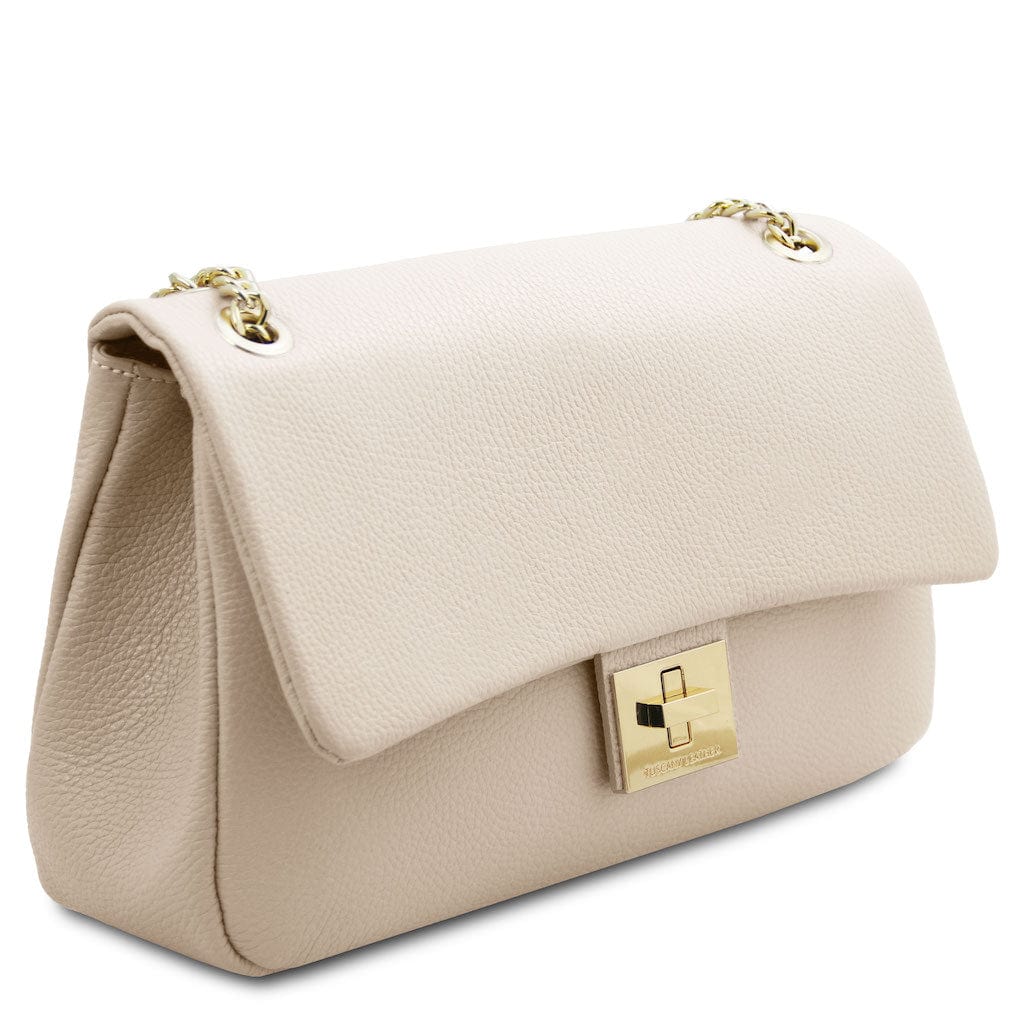 Leather handbags Elettra - Soft leather shoulder bag with chain strap | TL142353 San Rocco Italia