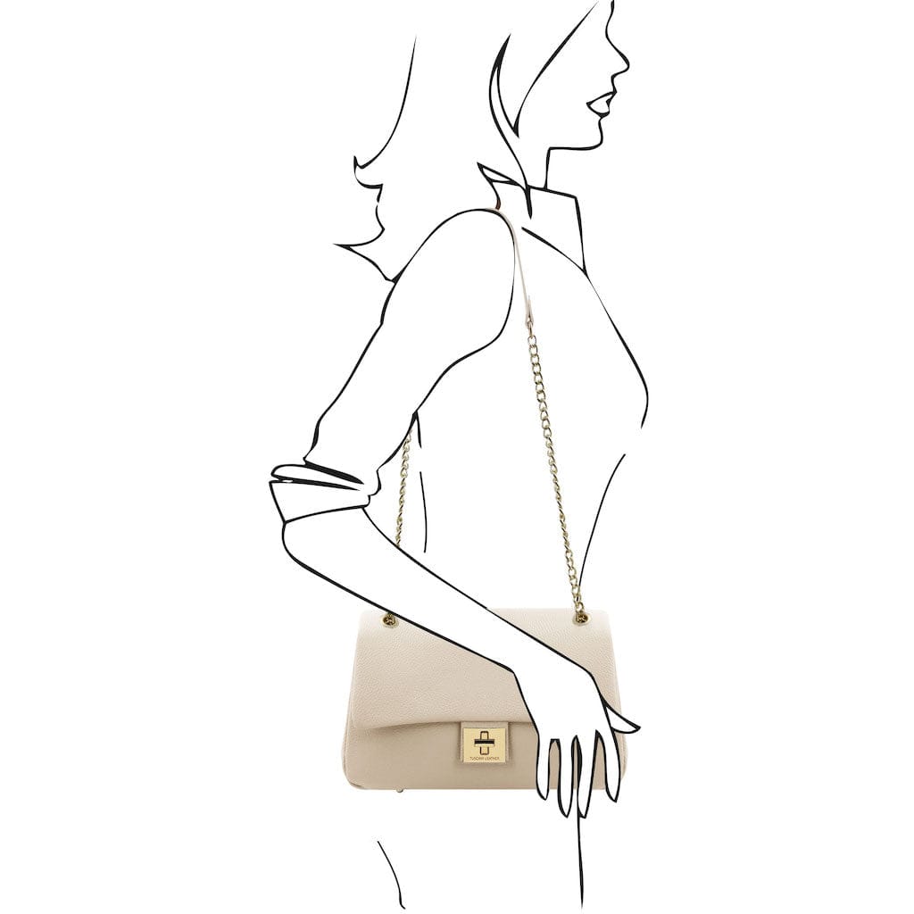 Leather handbags Elettra - Soft leather shoulder bag with chain strap | TL142353 San Rocco Italia