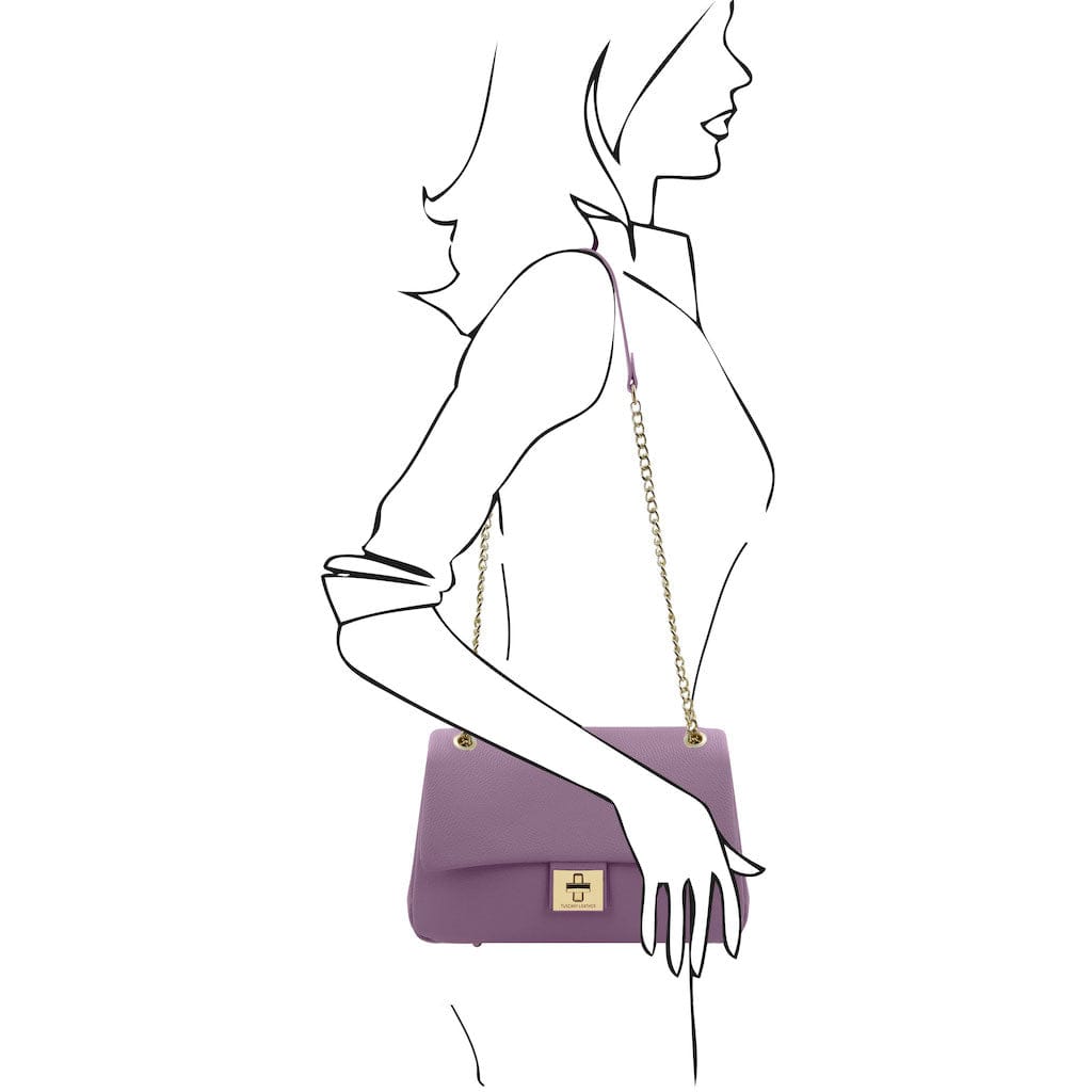 Leather handbags Elettra - Soft leather shoulder bag with chain strap | TL142353 San Rocco Italia