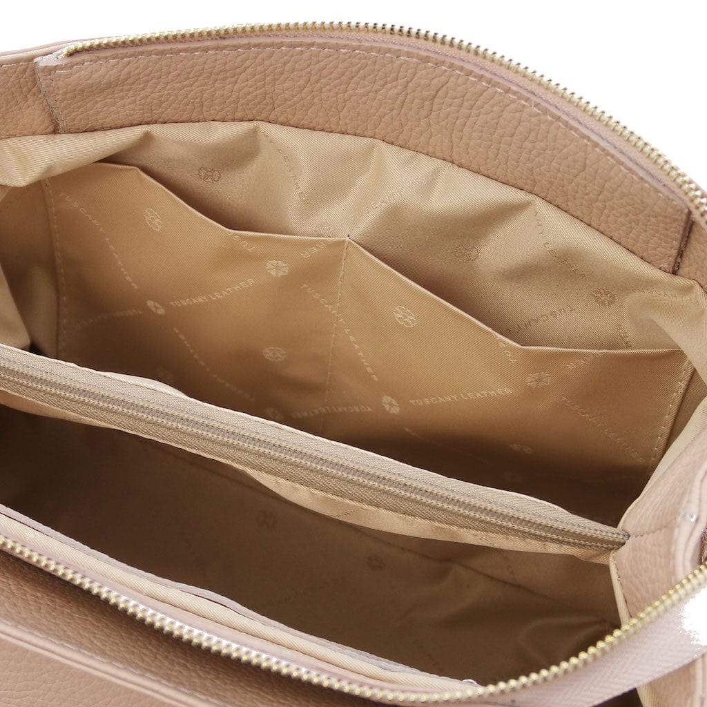 Leather handbags Elettra - Soft leather shoulder bag with chain strap | TL142353 San Rocco Italia