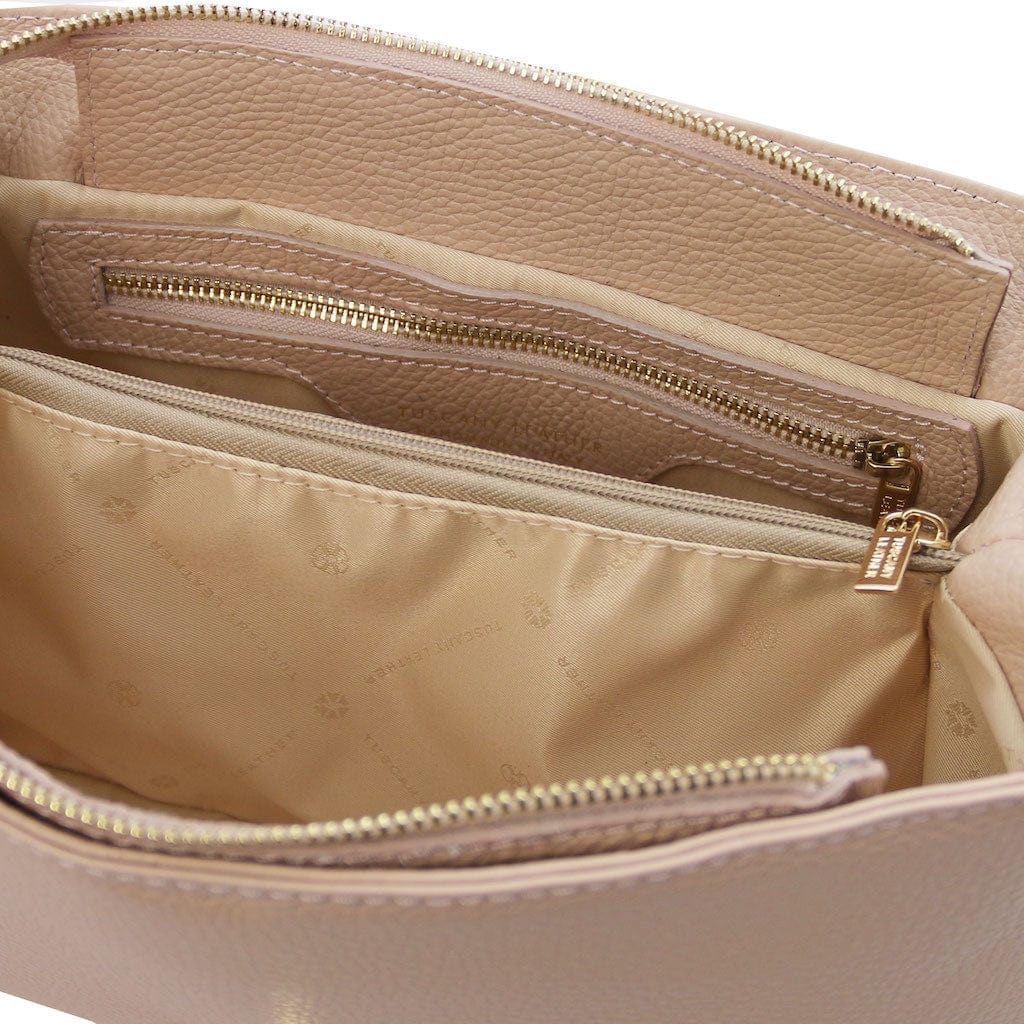 Leather handbags Elettra - Soft leather shoulder bag with chain strap | TL142353 San Rocco Italia