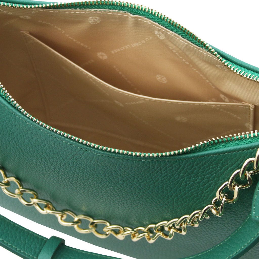 Laura - Leather shoulder bag with chain strap | TL142227 - Premium Leather handbags - Just €148.84! Shop now at San Rocco Italia