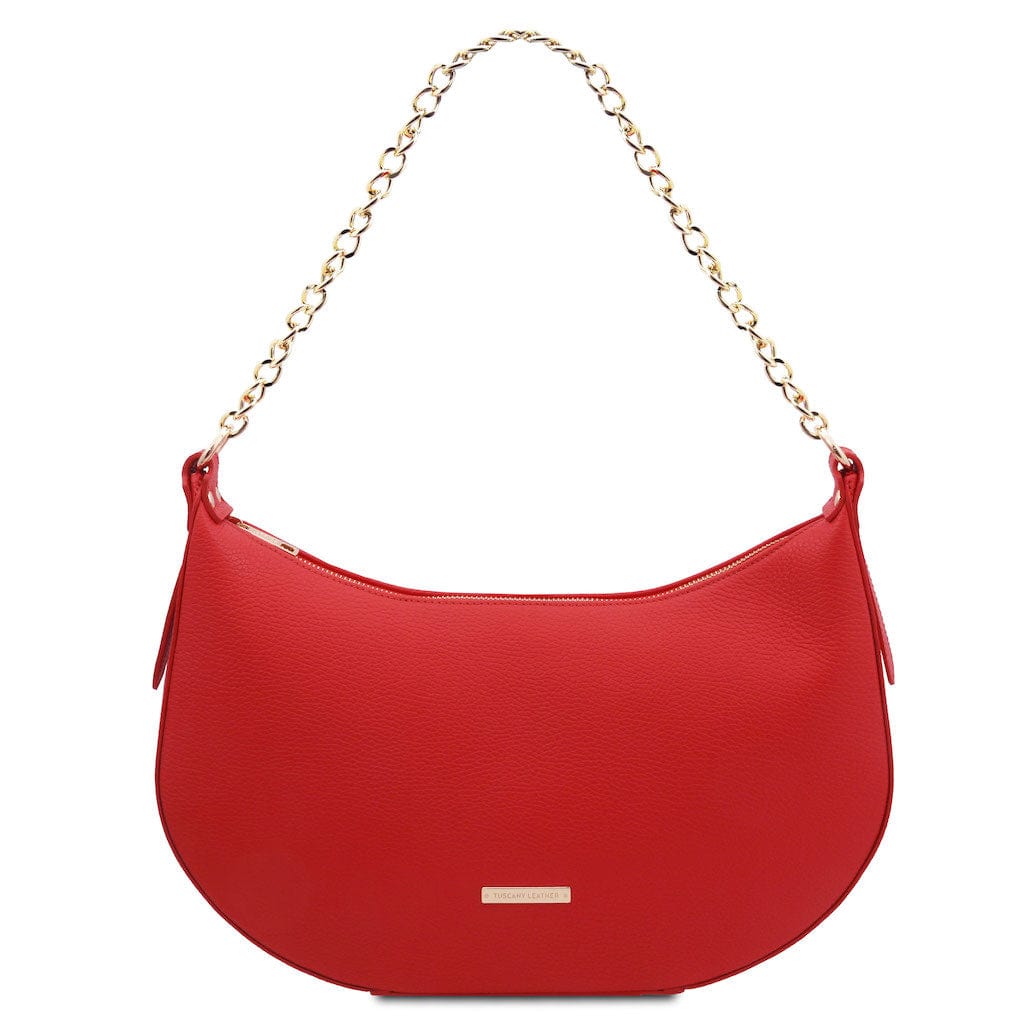 Laura - Leather shoulder bag with chain strap | TL142227 - Premium Leather handbags - Just €148.84! Shop now at San Rocco Italia