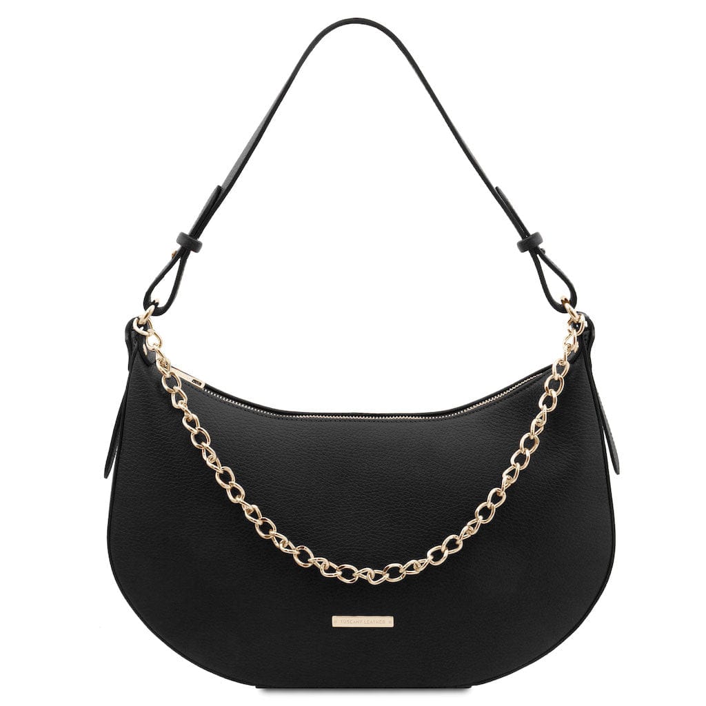 Laura - Leather shoulder bag with chain strap | TL142227 - Premium Leather handbags - Just €148.84! Shop now at San Rocco Italia