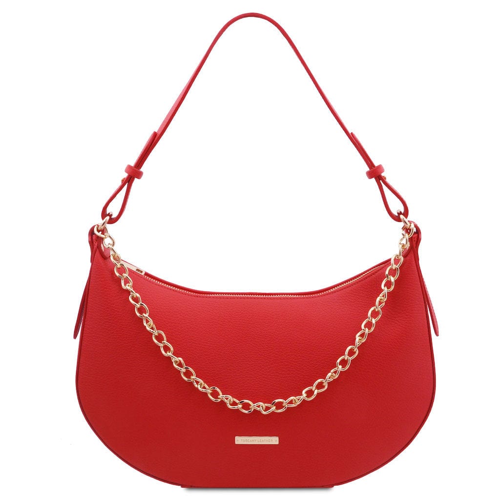 Laura - Leather shoulder bag with chain strap | TL142227 - Premium Leather handbags - Just €148.84! Shop now at San Rocco Italia