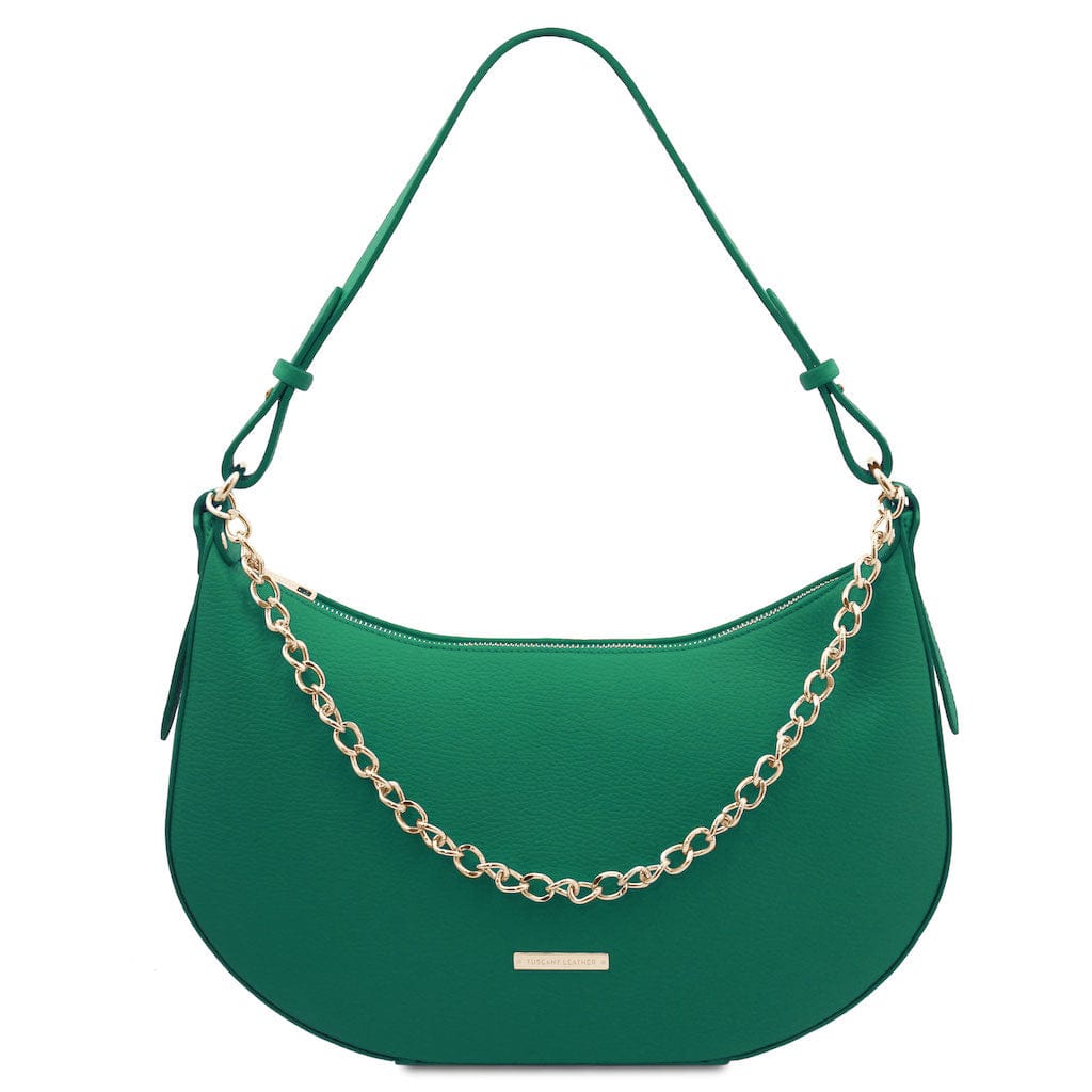 Laura - Leather shoulder bag with chain strap | TL142227 - Premium Leather handbags - Just €148.84! Shop now at San Rocco Italia