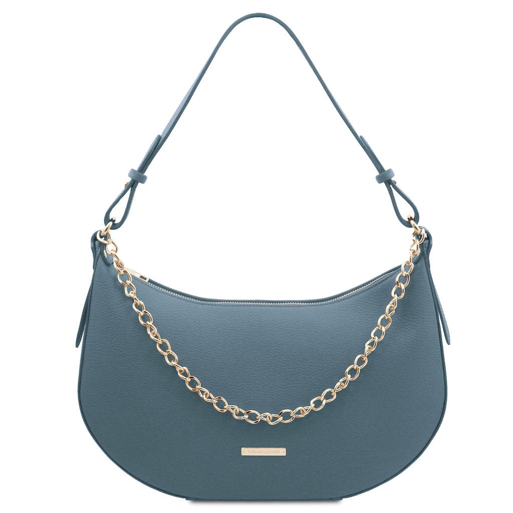Laura - Leather shoulder bag with chain strap | TL142227 - Premium Leather handbags - Just €148.84! Shop now at San Rocco Italia