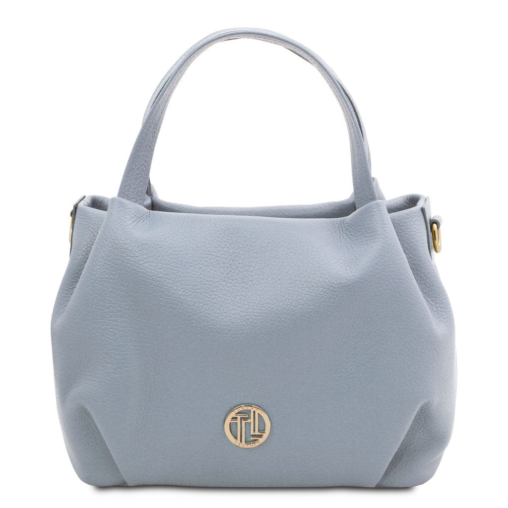 Leather handbags Light Blue Nora - Soft leather handbag | TL142372 San Rocco Italia