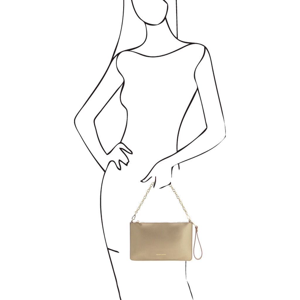TL Bag - Leather clutch with chain strap | TL142099 - Premium Leather handbags - Just €61! Shop now at San Rocco Italia