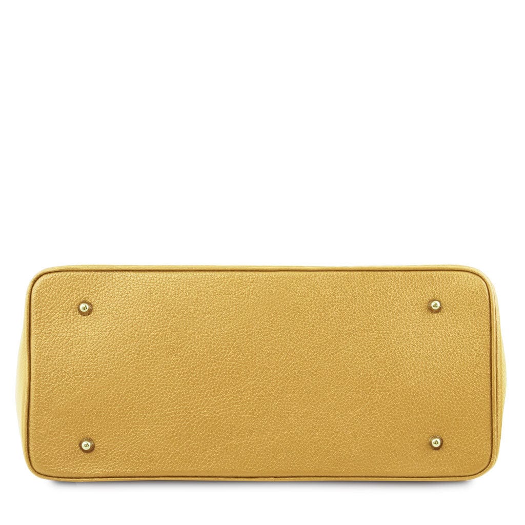 Leather handbags TL Bag - Leather handbag with golden hardware | TL141529 San Rocco Italia