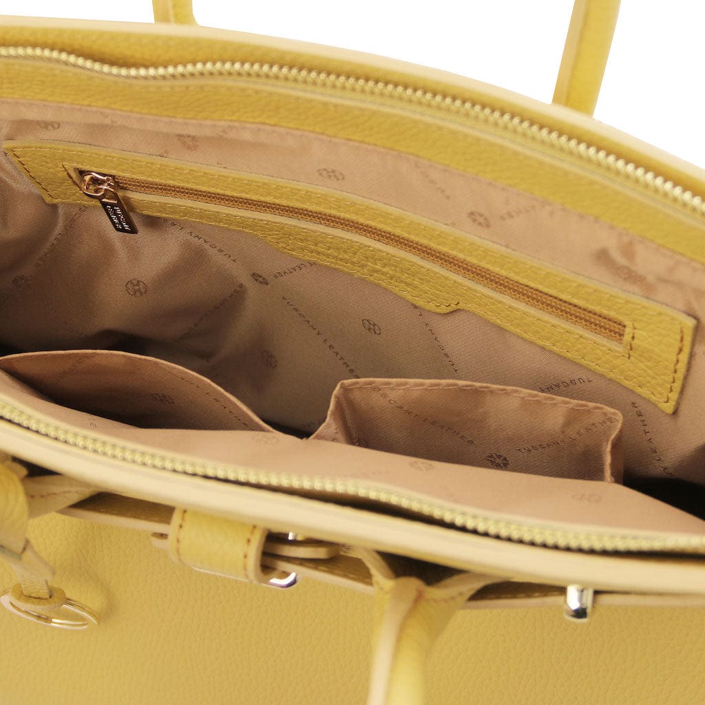 Leather handbags TL Bag - Leather handbag with golden hardware | TL141529 San Rocco Italia