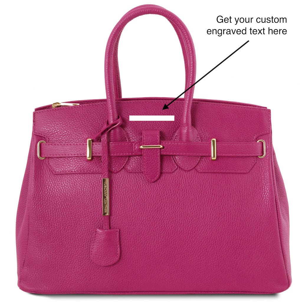 Leather handbags TL Bag - Leather handbag with golden hardware | TL141529 San Rocco Italia