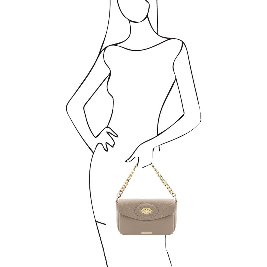TL Bag - Leather shoulder bag with chain strap | TL142288 - Premium Leather handbags - Just €122! Shop now at San Rocco Italia