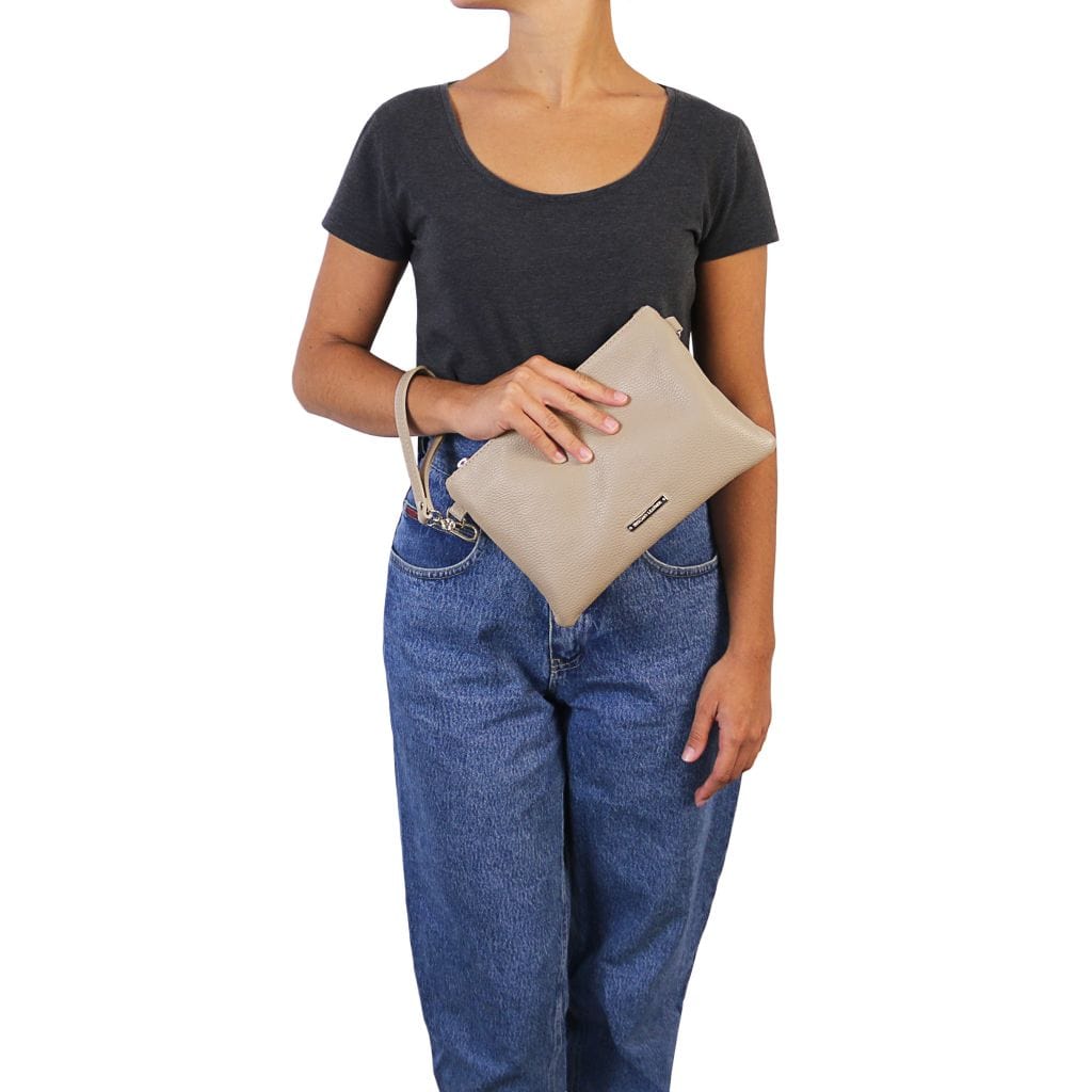 Leather handbags TL Bag - Soft Italian leather pouch clutch | TL142029 San Rocco Italia