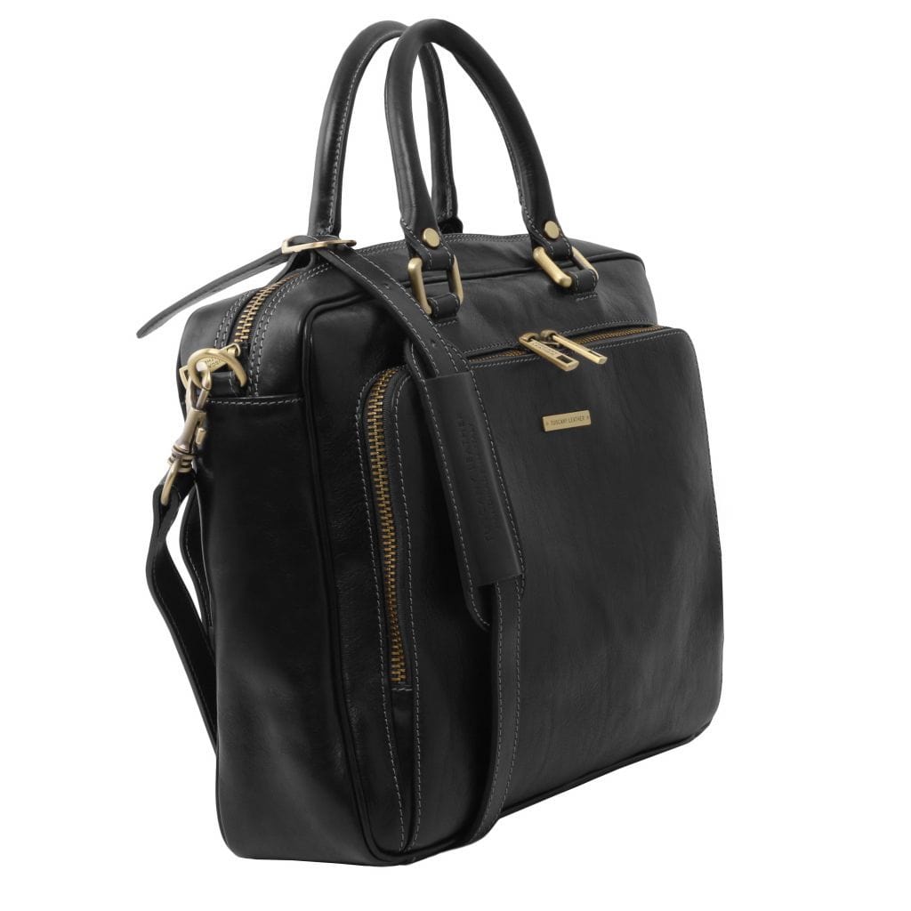 Pisa - Leather laptop briefcase with front pocket | TL141660 - Premium Leather laptop bags - Just €341.60! Shop now at San Rocco Italia