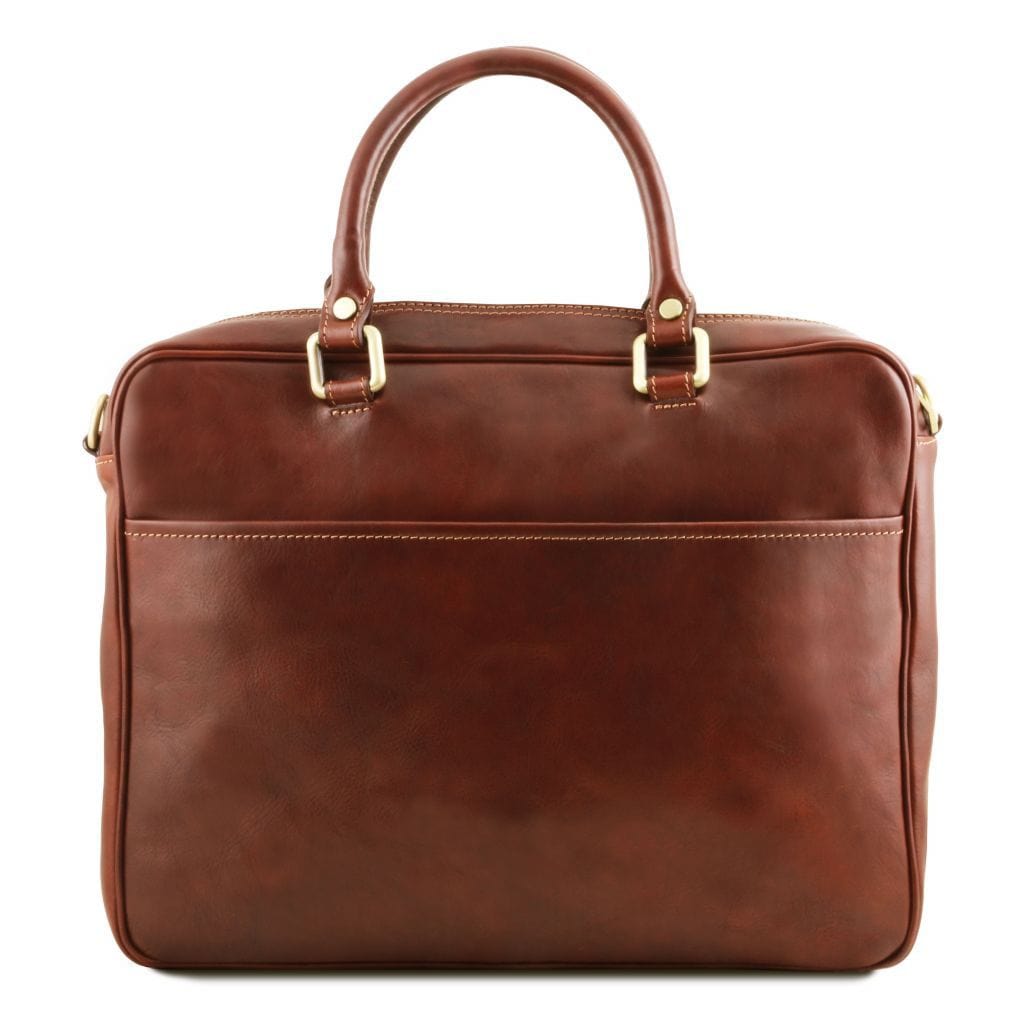 Pisa - Leather laptop briefcase with front pocket | TL141660 - Premium Leather laptop bags - Just €341.60! Shop now at San Rocco Italia