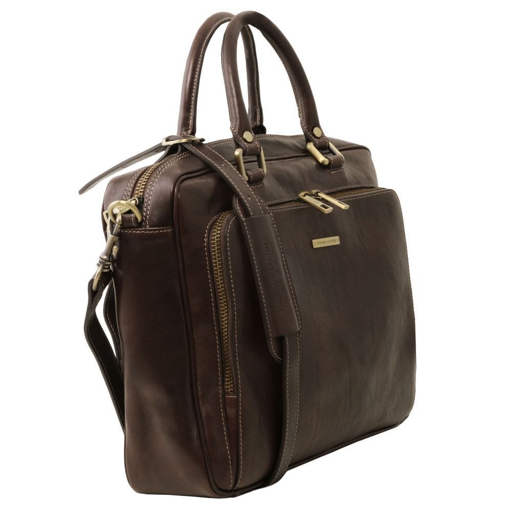 Pisa - Leather laptop briefcase with front pocket | TL141660 - Premium Leather laptop bags - Just €341.60! Shop now at San Rocco Italia
