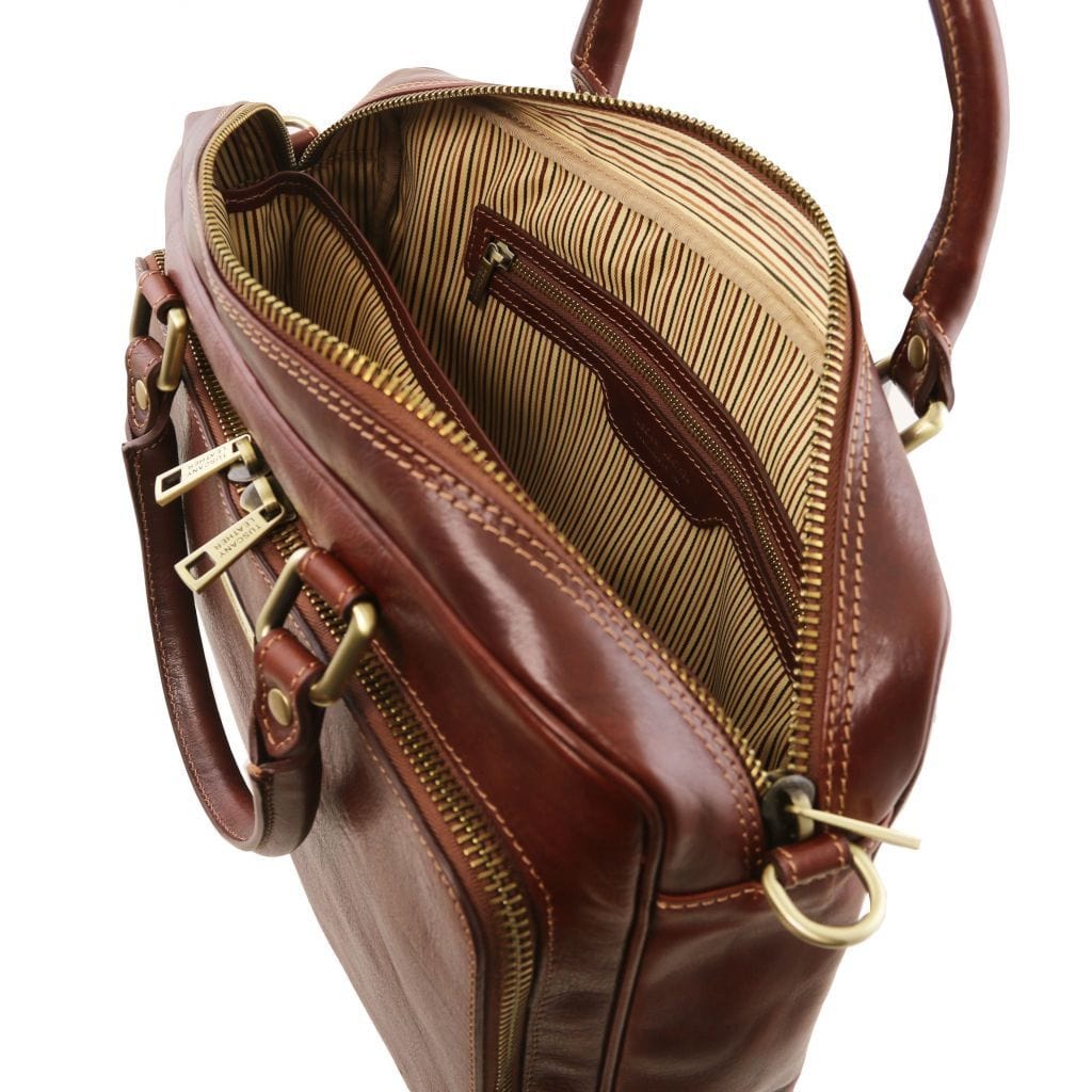 Pisa - Leather laptop briefcase with front pocket | TL141660 - Premium Leather laptop bags - Just €341.60! Shop now at San Rocco Italia
