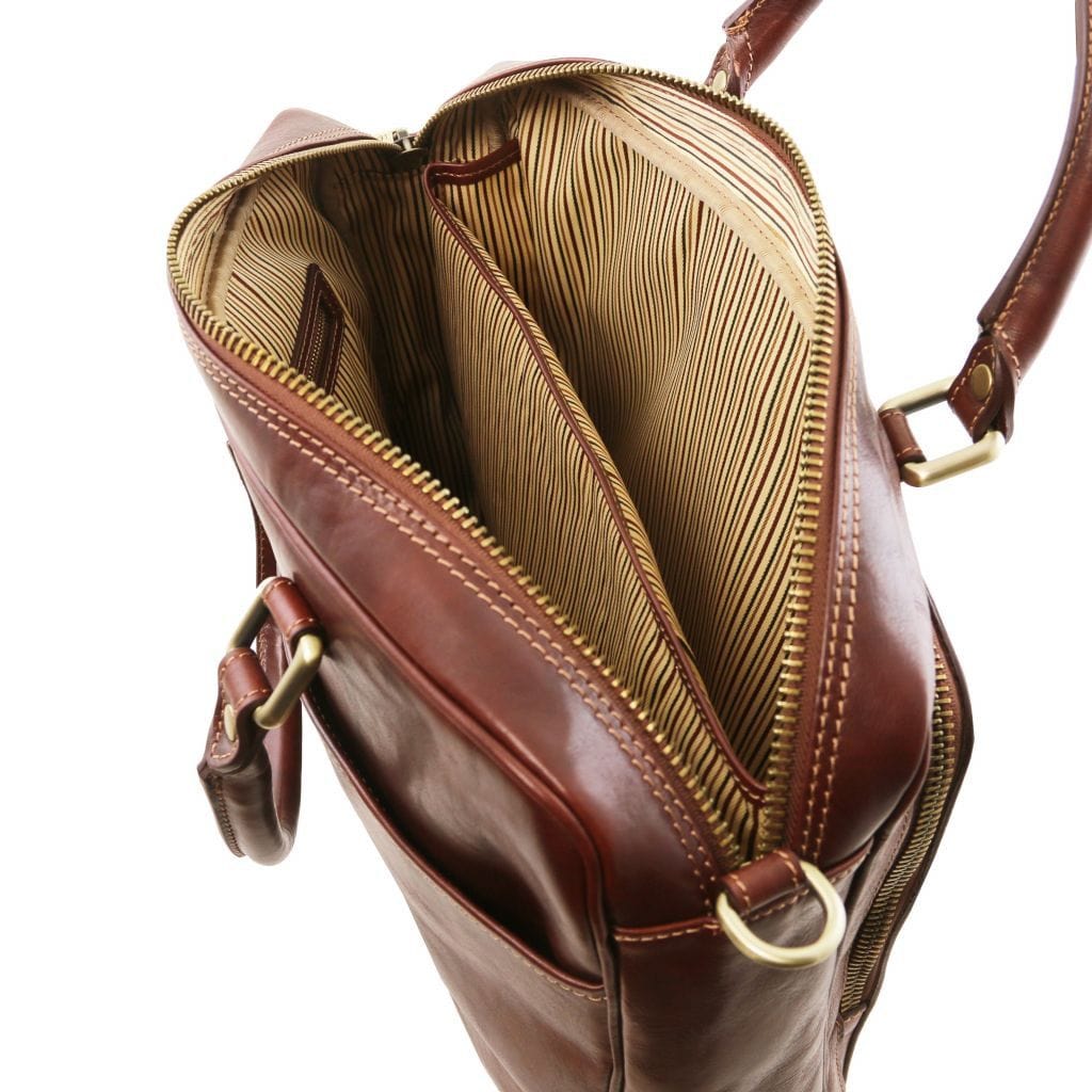Pisa - Leather laptop briefcase with front pocket | TL141660 - Premium Leather laptop bags - Just €341.60! Shop now at San Rocco Italia