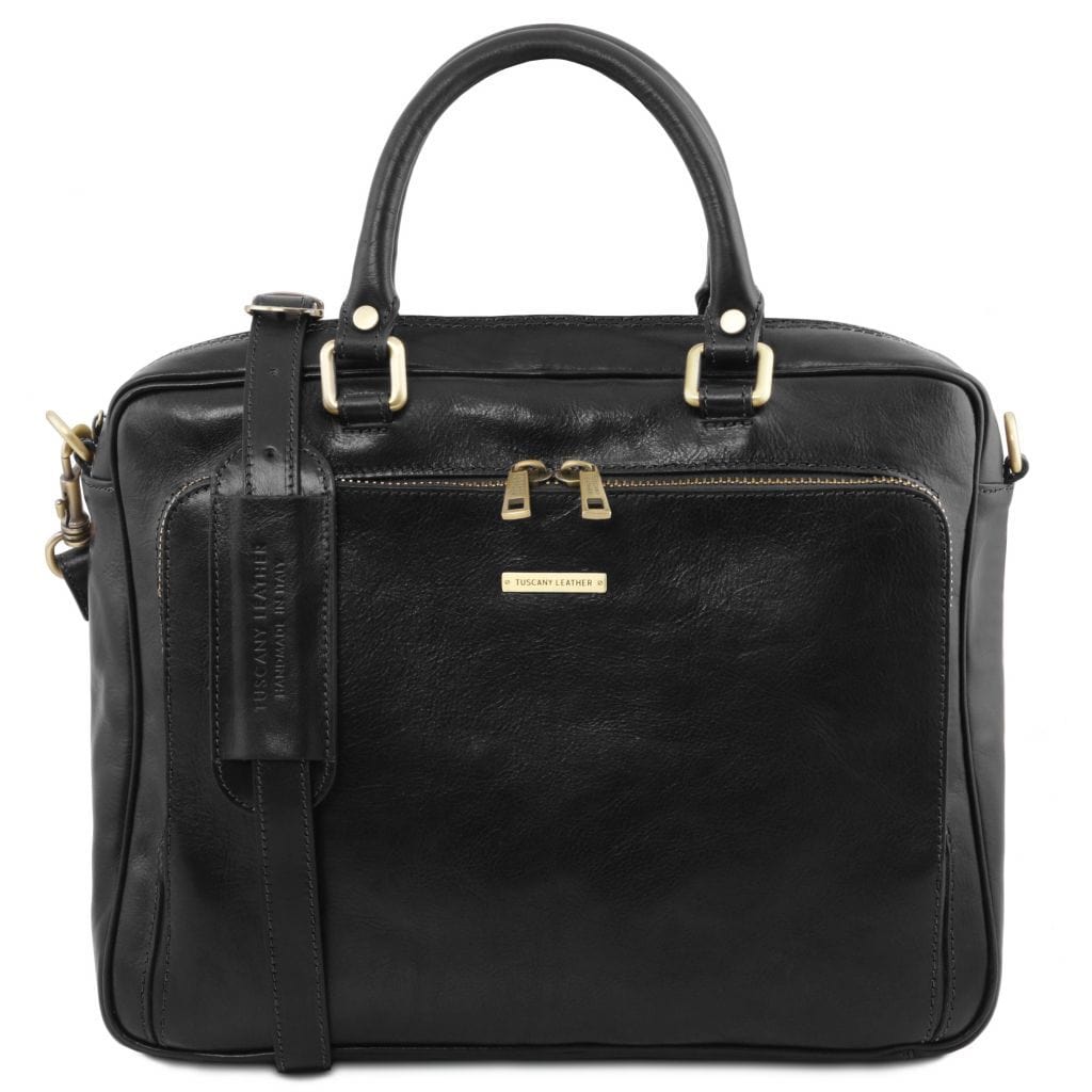Pisa - Leather laptop briefcase with front pocket | TL141660 - Premium Leather laptop bags - Just €341.60! Shop now at San Rocco Italia