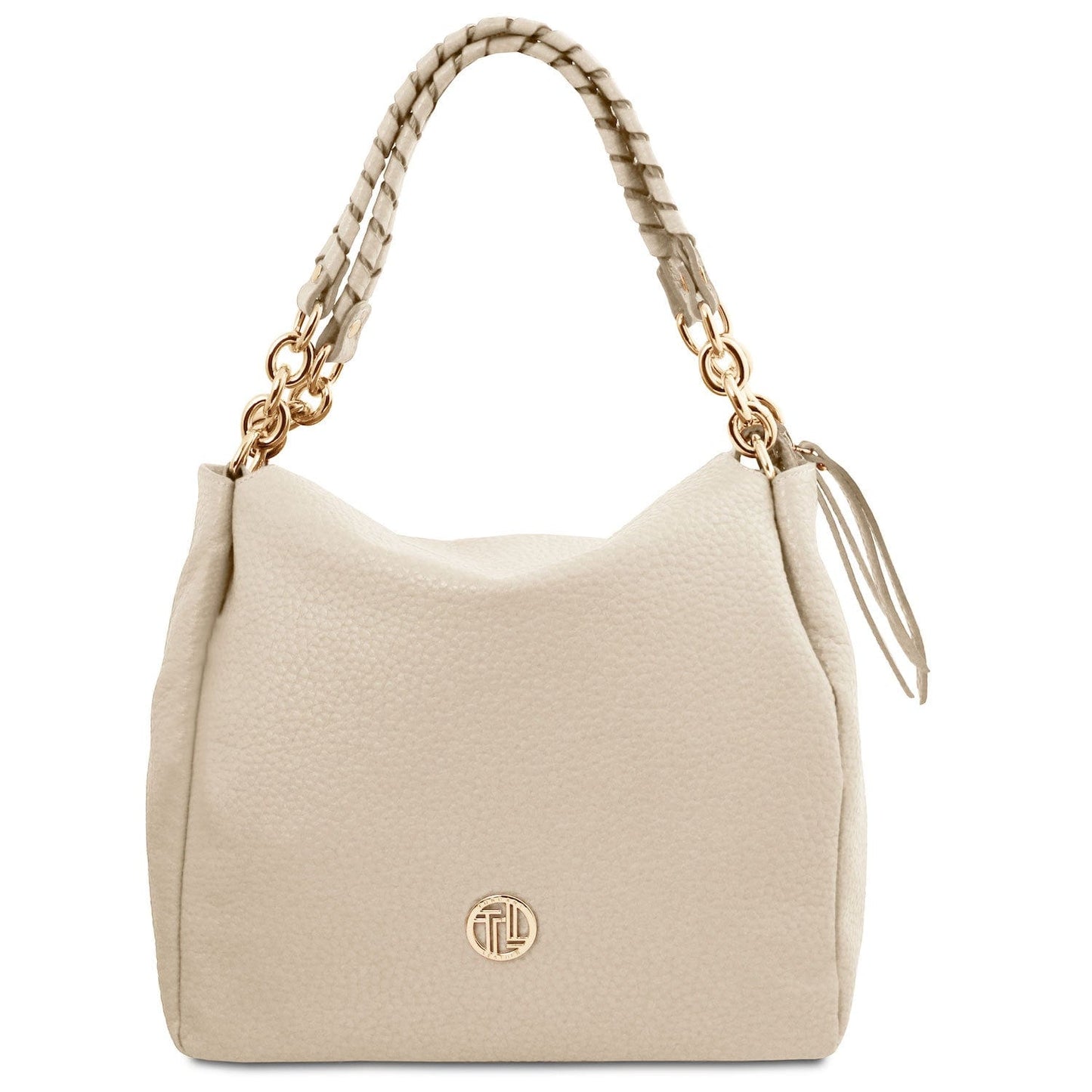 Leather shoulder bags Beige Amy - Soft Italian leather shopping bag | TL142385 San Rocco Italia