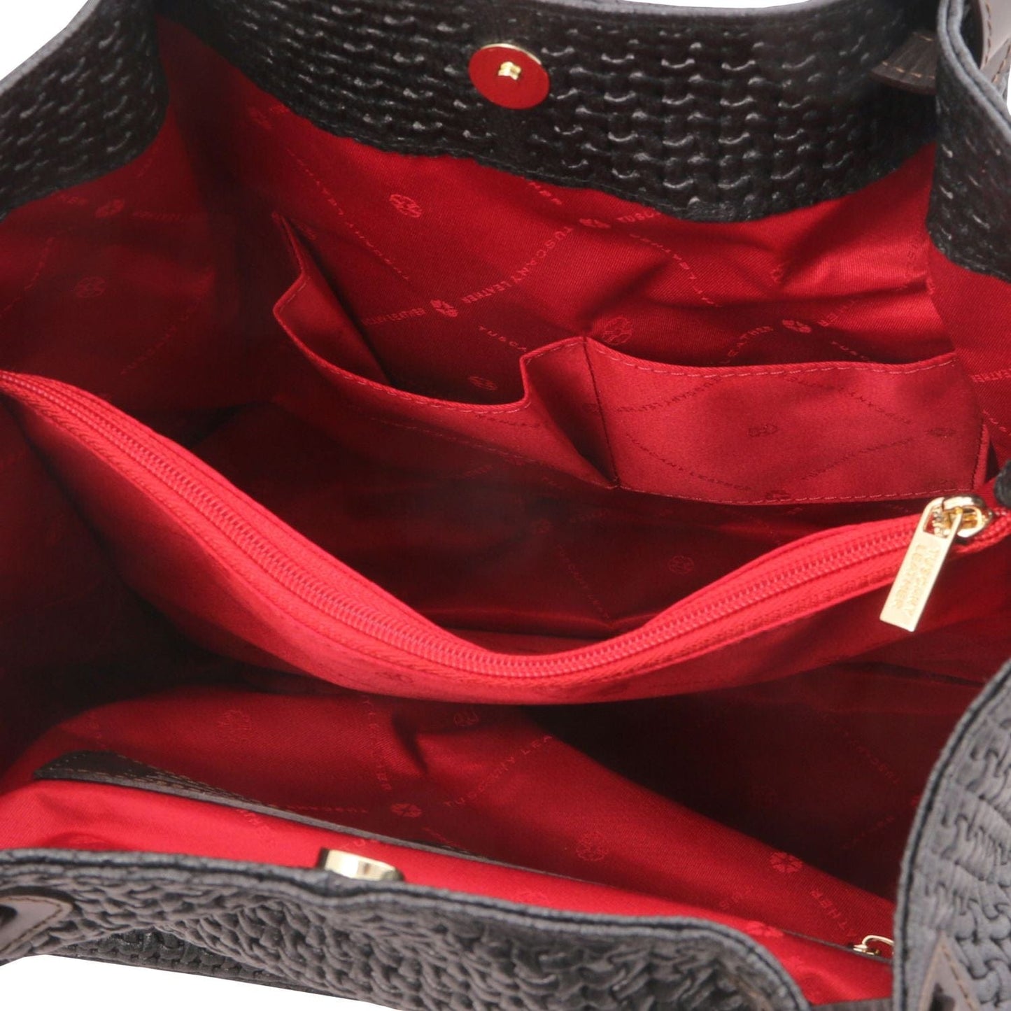 Leather shoulder bags TL KeyLuck - Woven printed leather shopping bag | TL141573 San Rocco Italia