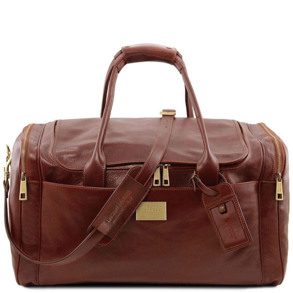 TL Voyager - Travel Leather Bag with Side Pockets - Large Size | TL142135 - Premium Leather Travel bags - Just €524.60! Shop now at San Rocco Italia