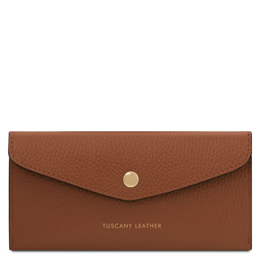 Leather wallets for women Cognac Leather envelope wallet | TL142322 San Rocco Italia