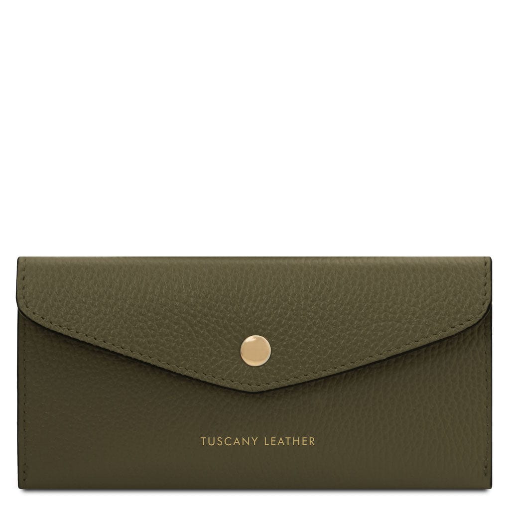Leather wallets for women Forest Green Leather envelope wallet | TL142322 San Rocco Italia