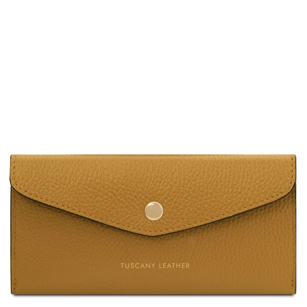 Leather wallets for women Mustard Leather envelope wallet | TL142322 San Rocco Italia