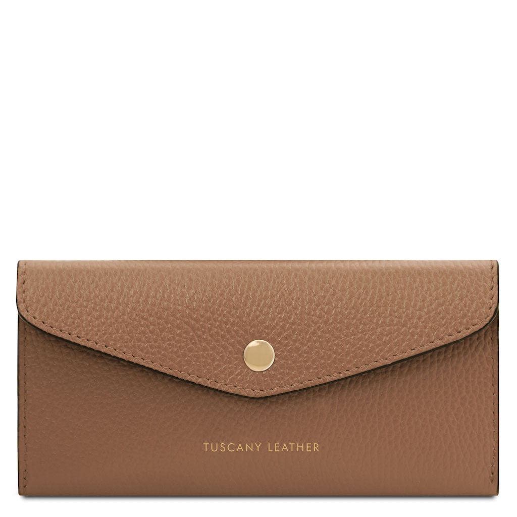 Leather wallets for women Taupe Leather envelope wallet | TL142322 San Rocco Italia