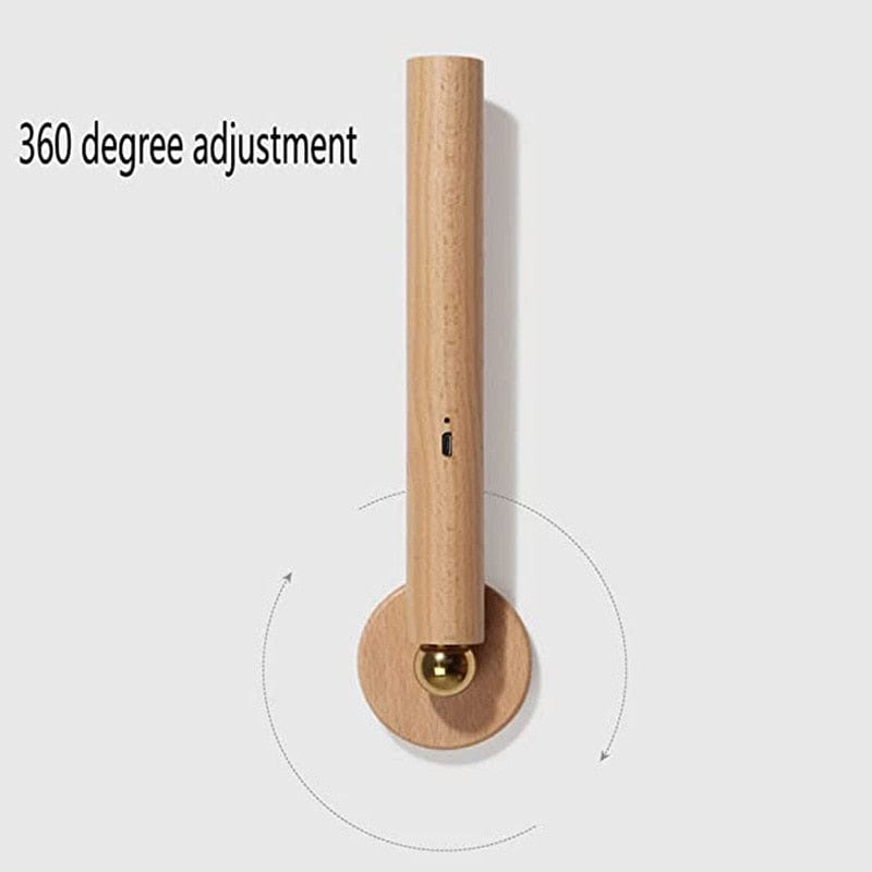 Magnetic LED Wooden Wall Light - 360 Degree Rotatable and Detachable Wall Lamp with Stepless Dimming - Premium - Just €34.95! Shop now at San Rocco Italia