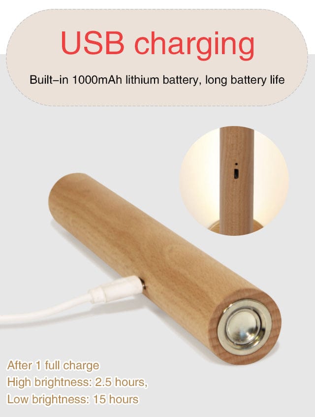 Magnetic LED Wooden Wall Light - 360 Degree Rotatable and Detachable Wall Lamp with Stepless Dimming - Premium - Just €34.95! Shop now at San Rocco Italia