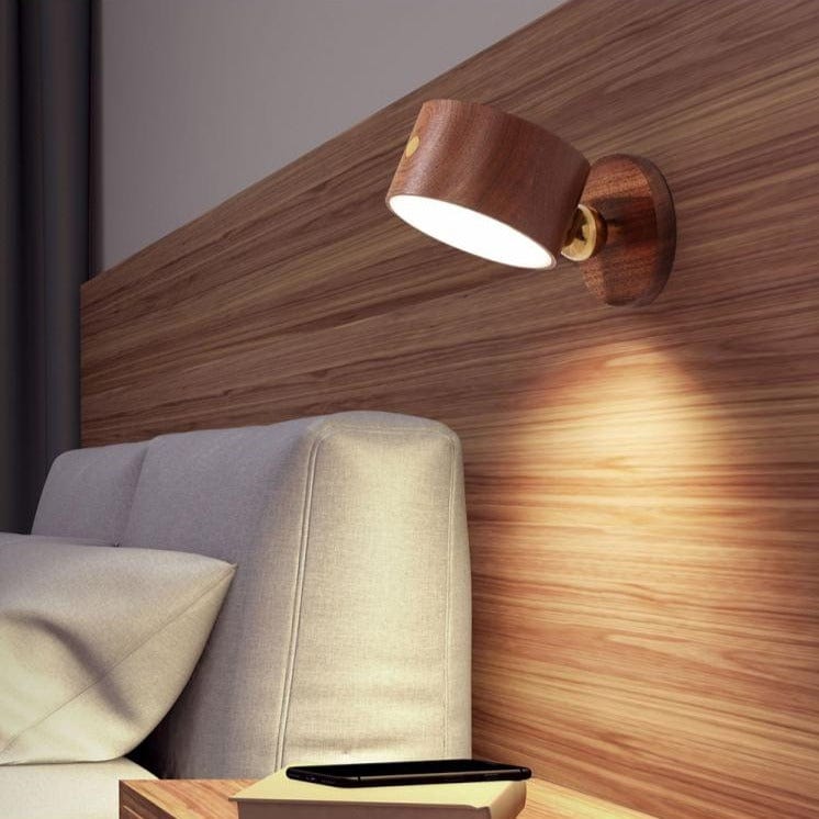 Magnetic LED Wooden Wall Light - 360 Degree Rotatable and Detachable Wall Lamp with Stepless Dimming - Premium - Just €34.95! Shop now at San Rocco Italia