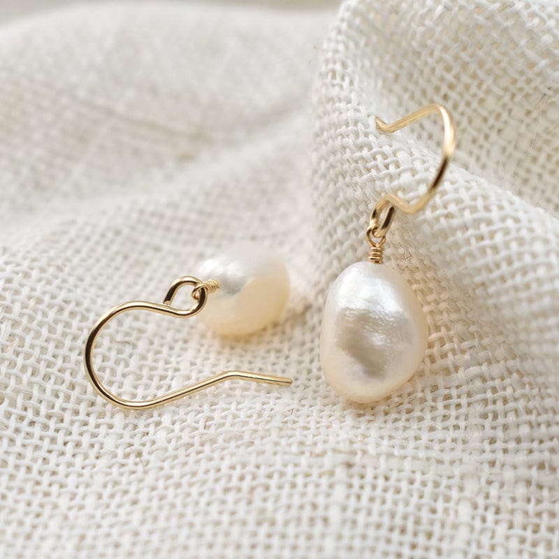 Natural Baroque Pearl Earrings - 14K Gold Filled - Pearl Jewelry & Accessories - Earrings - San Rocco Italia
