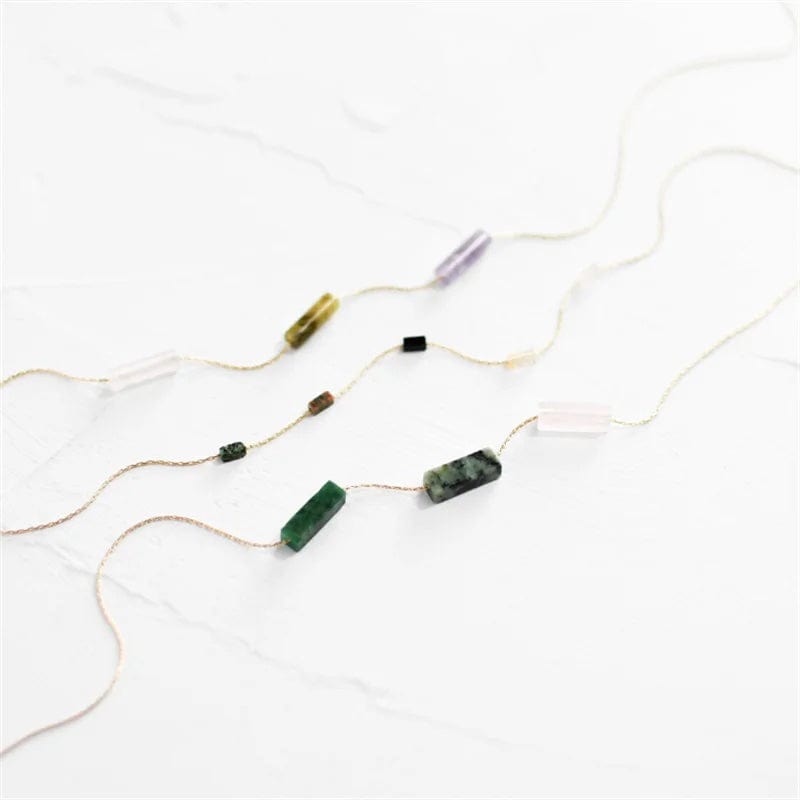 Square Bold Bar Gemstone Pendant Necklace | 14K Gold Filled - Premium Pendant necklace - Just €69.95! Shop now at San Rocco Italia